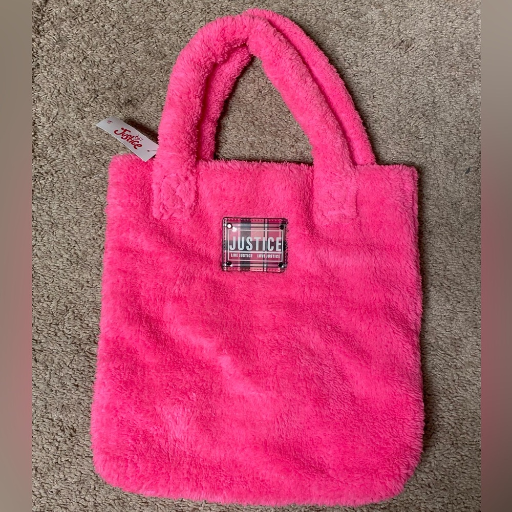 NWT- Pink Furry Justice Bag